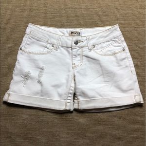 Mudd White Ripped Jean Shorts - Size 3